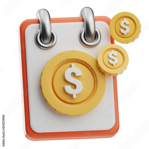 Investment Schedule business currency illustration 3d