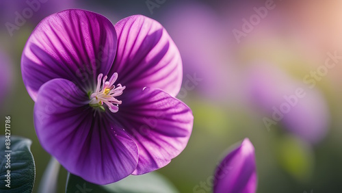 Photo of violet flower generative ai