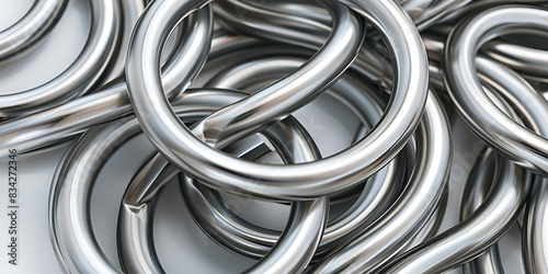 A close-up of a coiled metal tube or hose, with a reflective surface © Muhammad The Trust