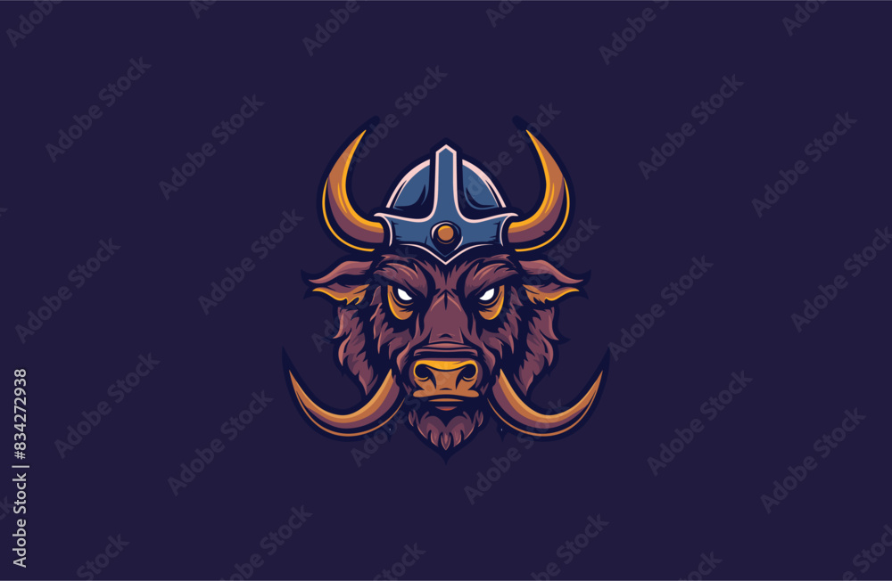 Viking bull logo icon design template vector illustration Viking bull logo icon design template vector illustration