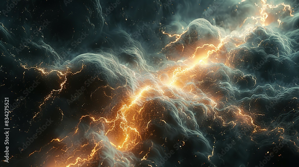 Fototapeta premium Voltage Vigor: A Lightning Crack Effect