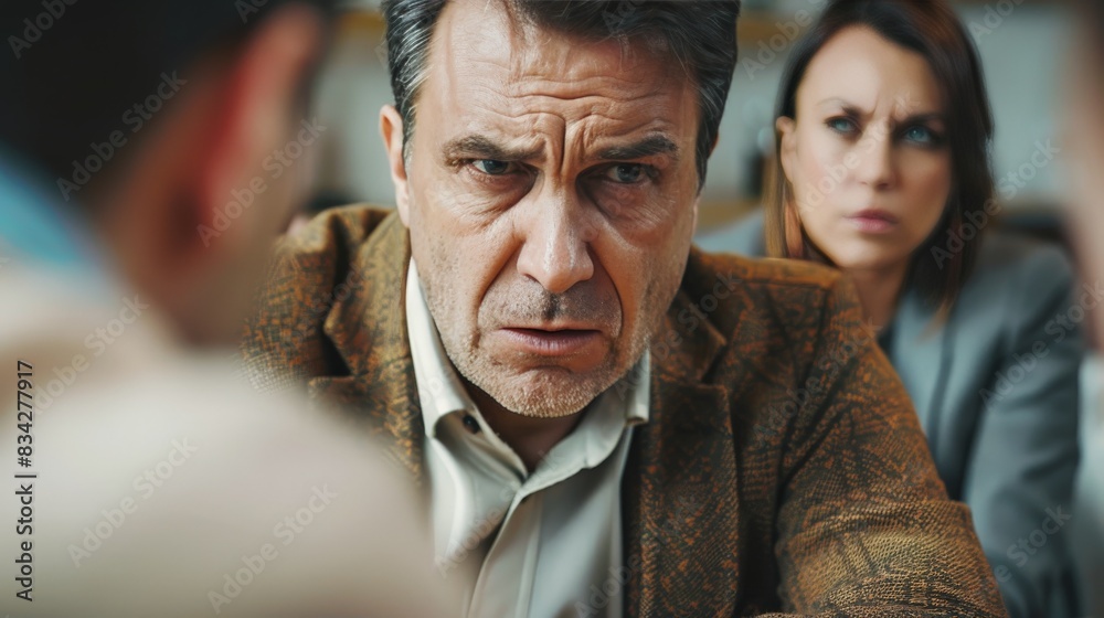 Tense Business Meeting with Stressful Discussion Tense Business Meeting with Stressful Discussion