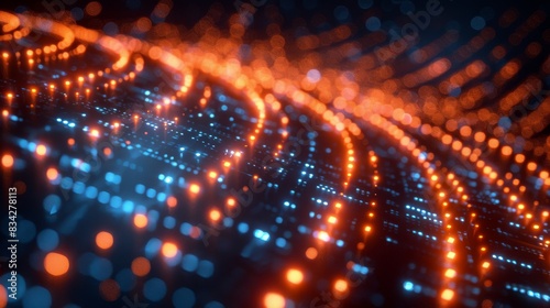 Wallpaper Mural An abstract technology background with data flow and connection concepts.  Torontodigital.ca