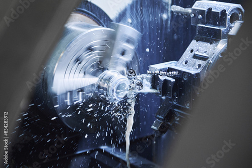 Metal processing machine in a factory