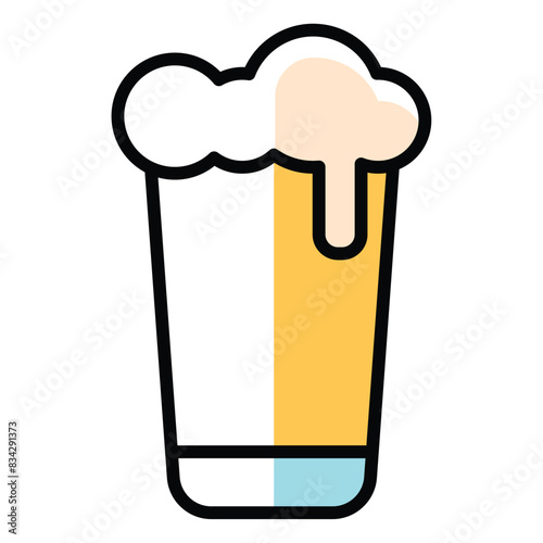 Beer glass icon Flat design Vector