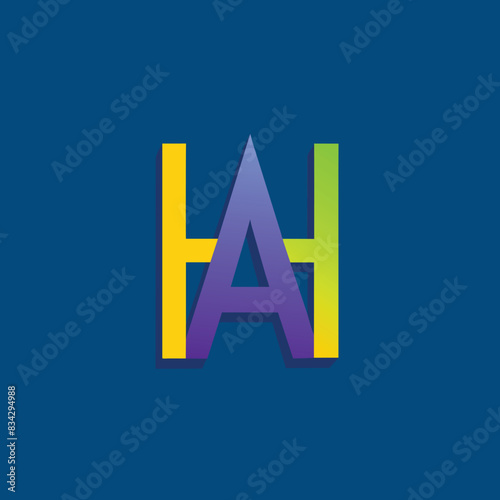 This playful and eye-catching logo features the letters "HA" in a bold, colorful style. Perfect for brands targeting a fun, friendly, and approachable image.