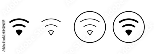 WIFI Icon vector isolated on white background. signal vector icon. Wireless and wifi icon or sign for remote internet access