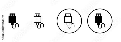 Usb icon vector isolated on white background. Flash disk icon vector