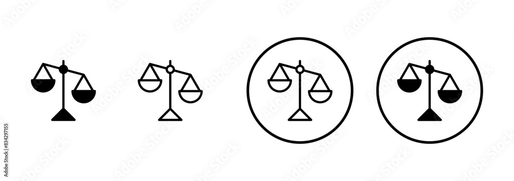 Fototapeta premium Scales icon vector isolated on white background . Law scale icon. Justice sign
