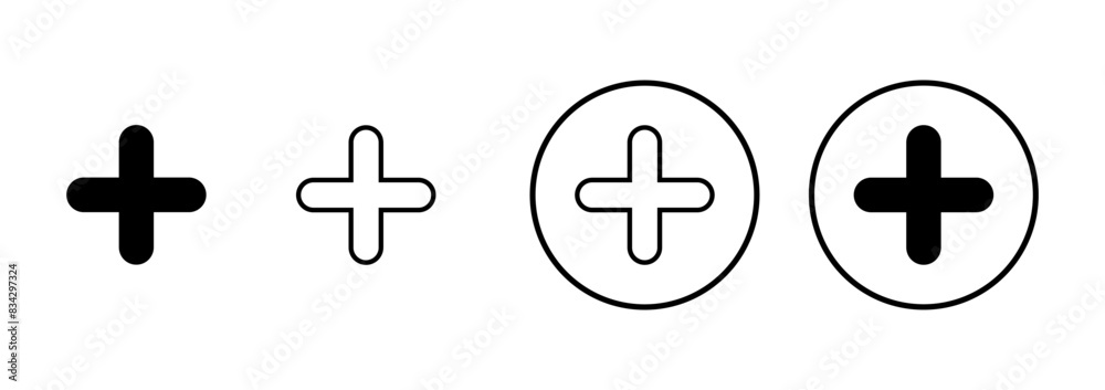 Plus Icon vector isolated on white background. Add plus icon. Addition sign. Medical Plus icon Plus Icon vector isolated on white background. Add plus icon. Addition sign. Medical Plus icon