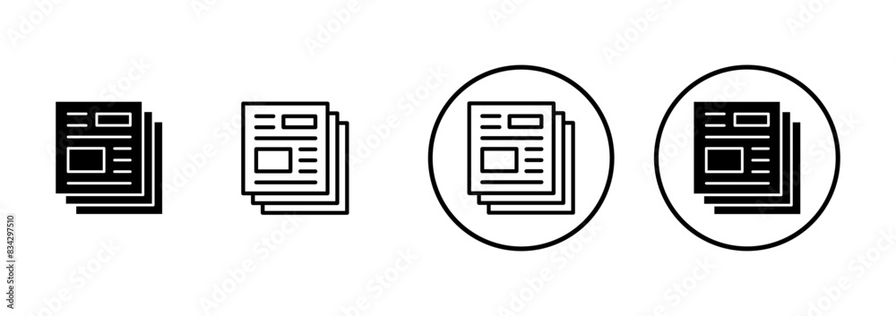Fototapeta premium Newspaper icon vector isolated on white background. news paper icon vector