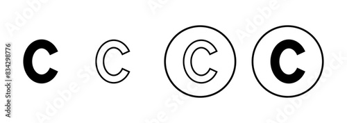 Copyright icon vector isolated on white background. copyright symbols