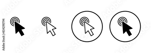 Click icon vector isolated on white background. Cursor icon. Computer mouse click cursor black arrow icons. pointer arrow