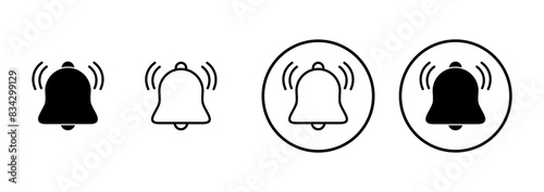 Bell Icon vector isolated on white background. Notification symbol. Bell vector icon