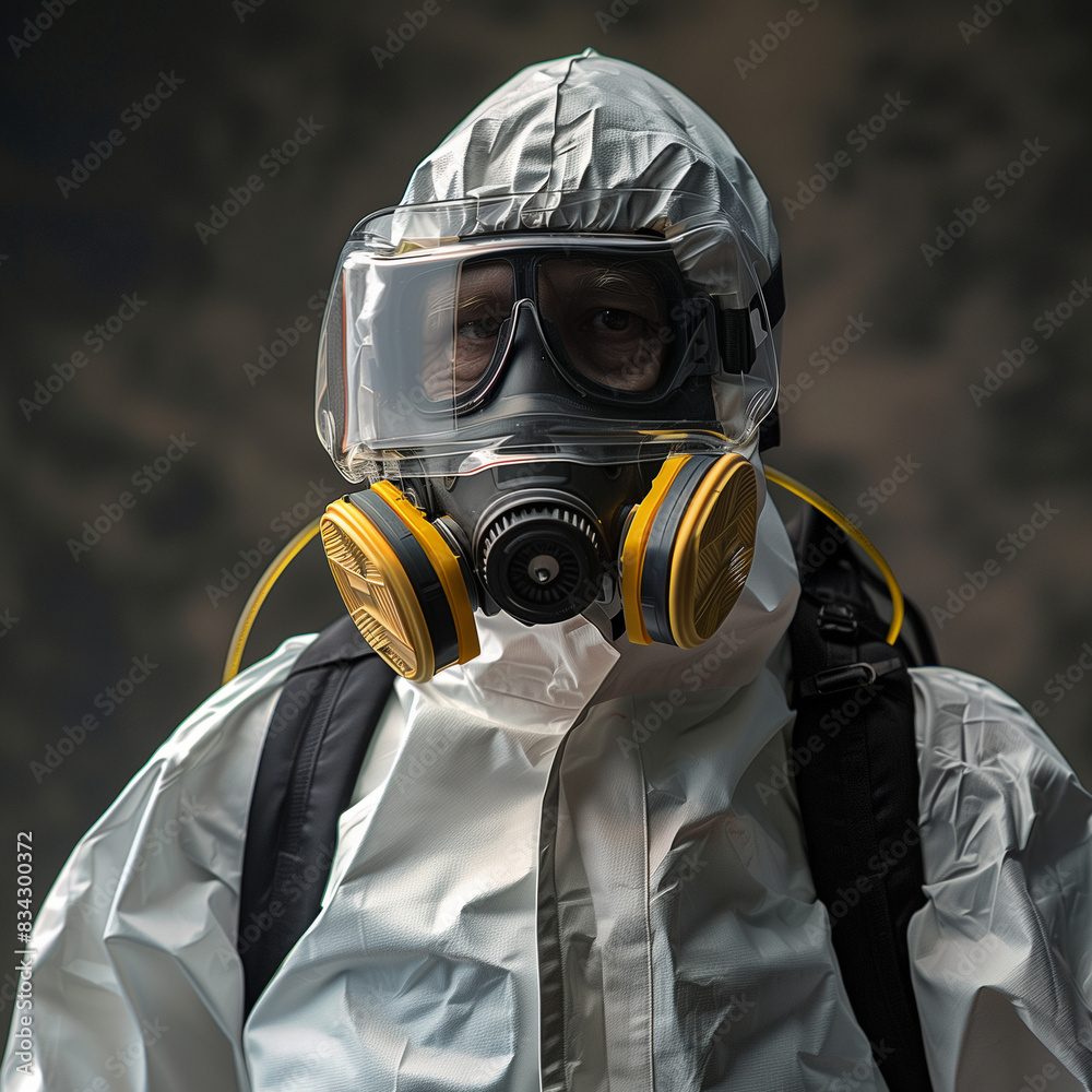 Sealed for Safety: Stink Bug Control Specialist in Sealed Suit Sealed for Safety: Stink Bug Control Specialist in Sealed Suit