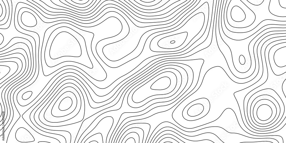 Topographic background for design black linear wave paper curved reliefs abstracts white background, trendy modern topographic line contour map background and texture, vector geographic contour map. Topographic background for design black linear wave paper curved reliefs abstracts white background, trendy modern topographic line contour map background and texture, vector geographic contour map.