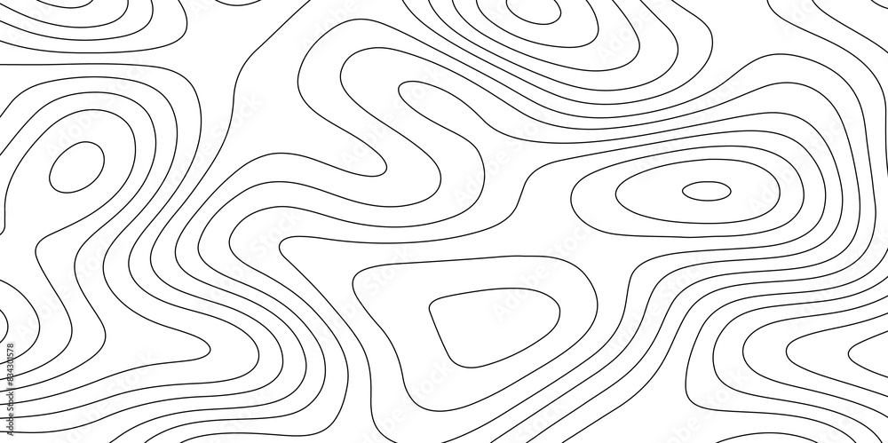 Abstract Contour Model Topographic background for design black linear wave paper curved ...