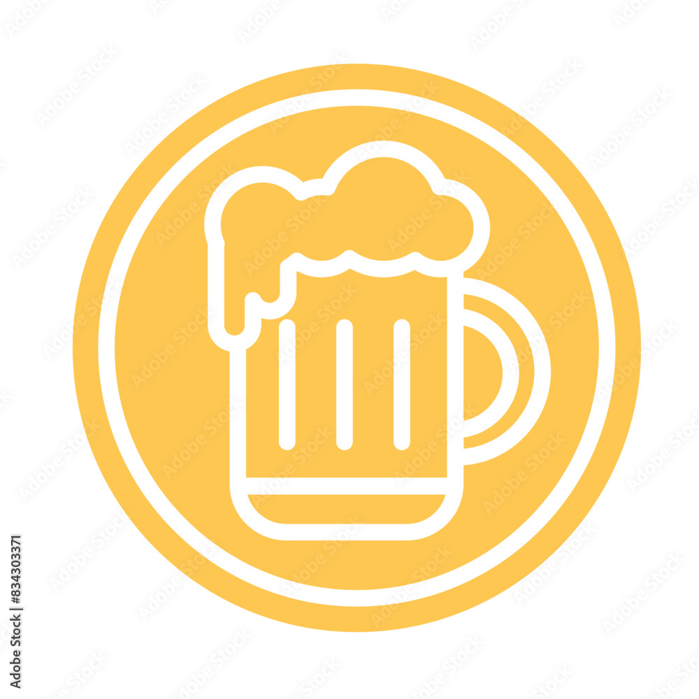 Beer glass sticker icon Flat design Vector Beer glass sticker icon Flat design Vector
