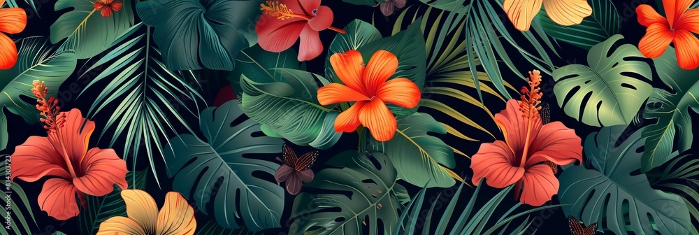 Botanical seamless background tile pattern Botanical seamless background tile pattern