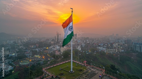 Indian flag in honor of India's Independence Day. Indian flag