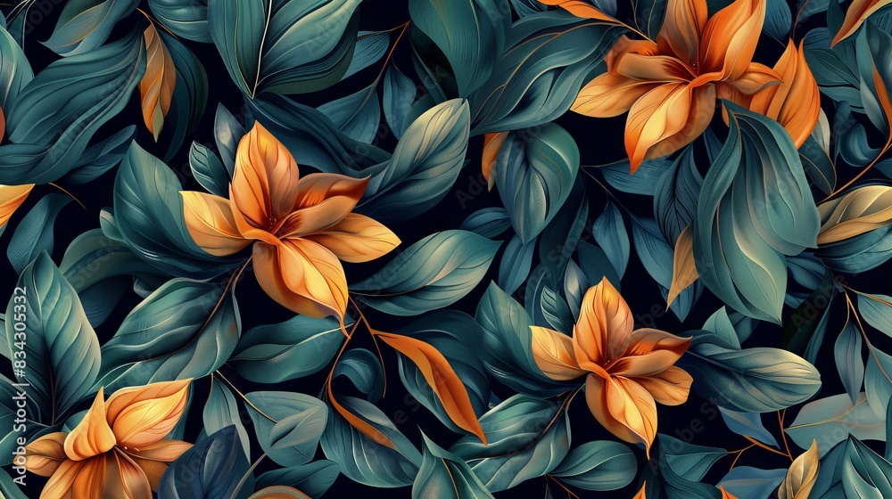 Botanical seamless background tile pattern Botanical seamless background tile pattern