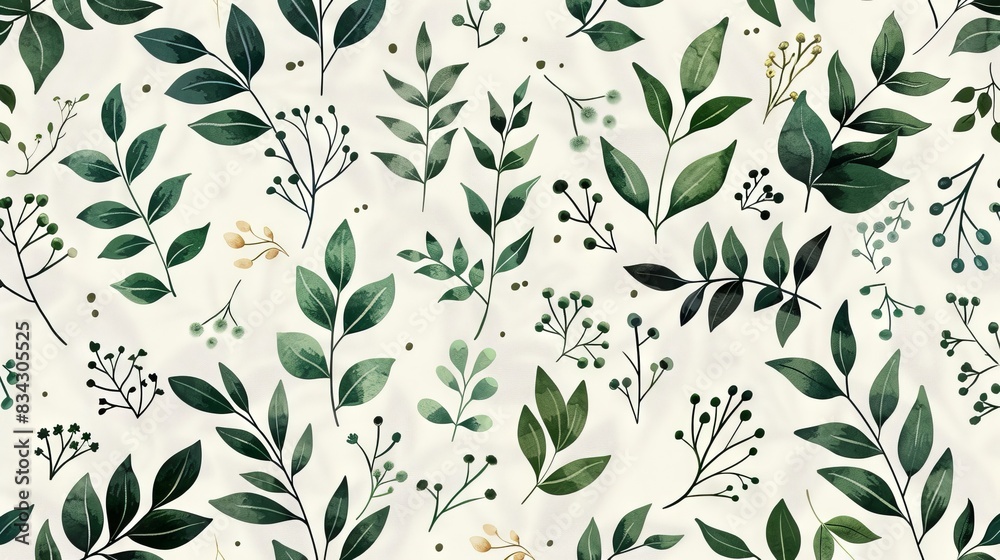 Botanical seamless background tile pattern Botanical seamless background tile pattern
