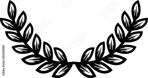 Laurel wreath outline, trophy icon.