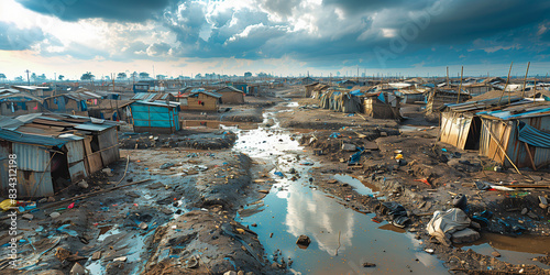 A scene illustrating the struggles of individuals experiencing poverty.