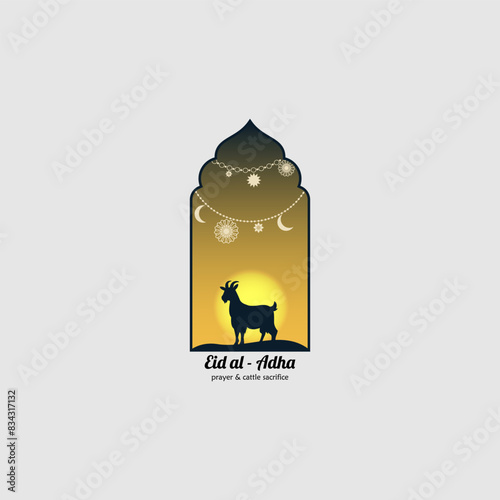 Eid Al-Adha logo vector graphic illustration on background