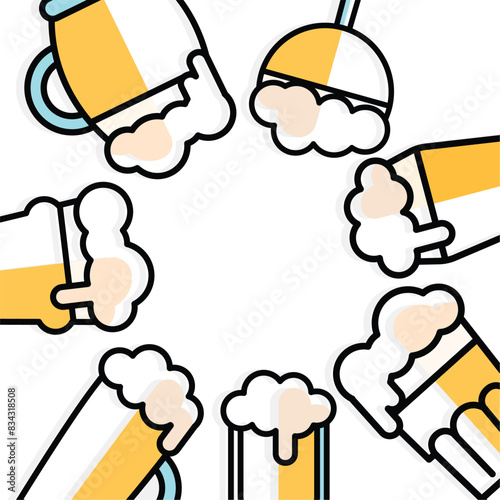 Beer glass icons Pattern background Vector