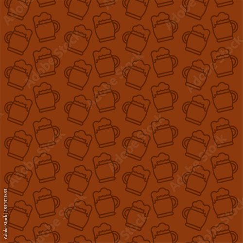 Beer glass icons Pattern background Vector