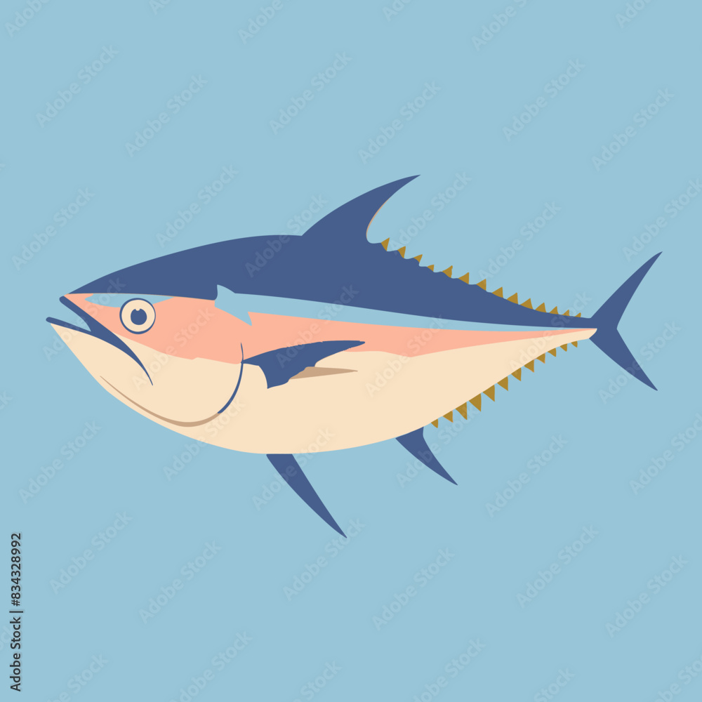 Obraz premium Tuna Flat Vector Art Simple Vector Icon Style Pattern