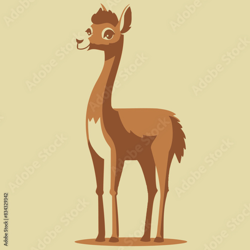 Vicuna Vector Art Simple Shaped Vectorin Plain Background