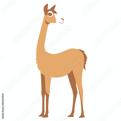 Vicuna Vector Art Simple Shaped Vectorin Plain Background