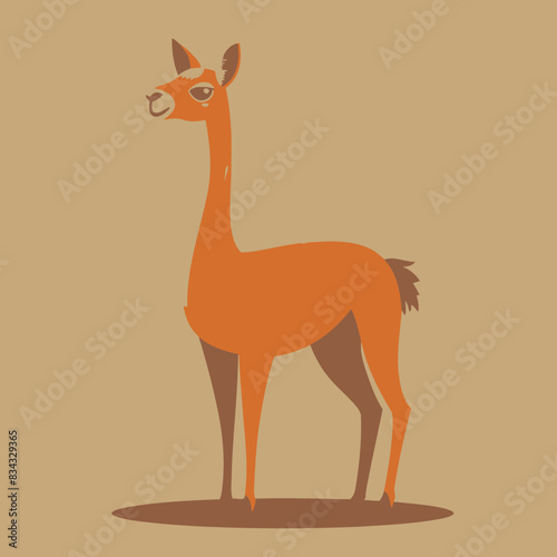 Vicuna Vector Art Simple Shaped Vectorin Plain Background