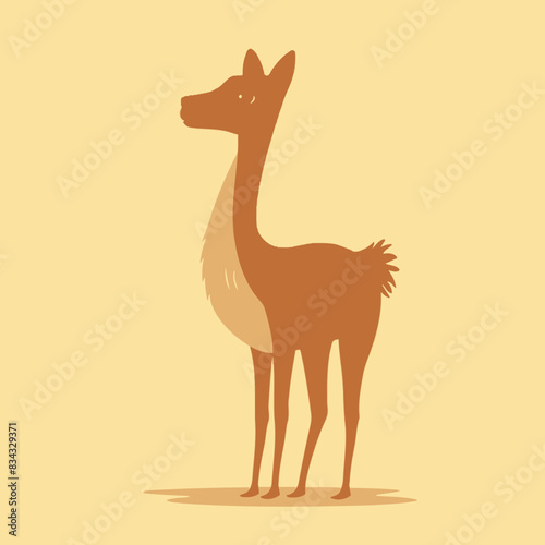 Vicuna Vector Art Simple Shaped Vectorin Plain Background