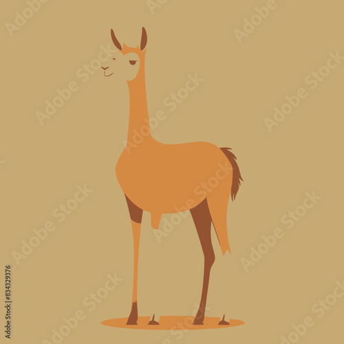 Vicuna Vector Art Simple Shaped Vectorin Plain Background