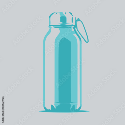 Water Bottle Travel Related Vectorin Plain Background