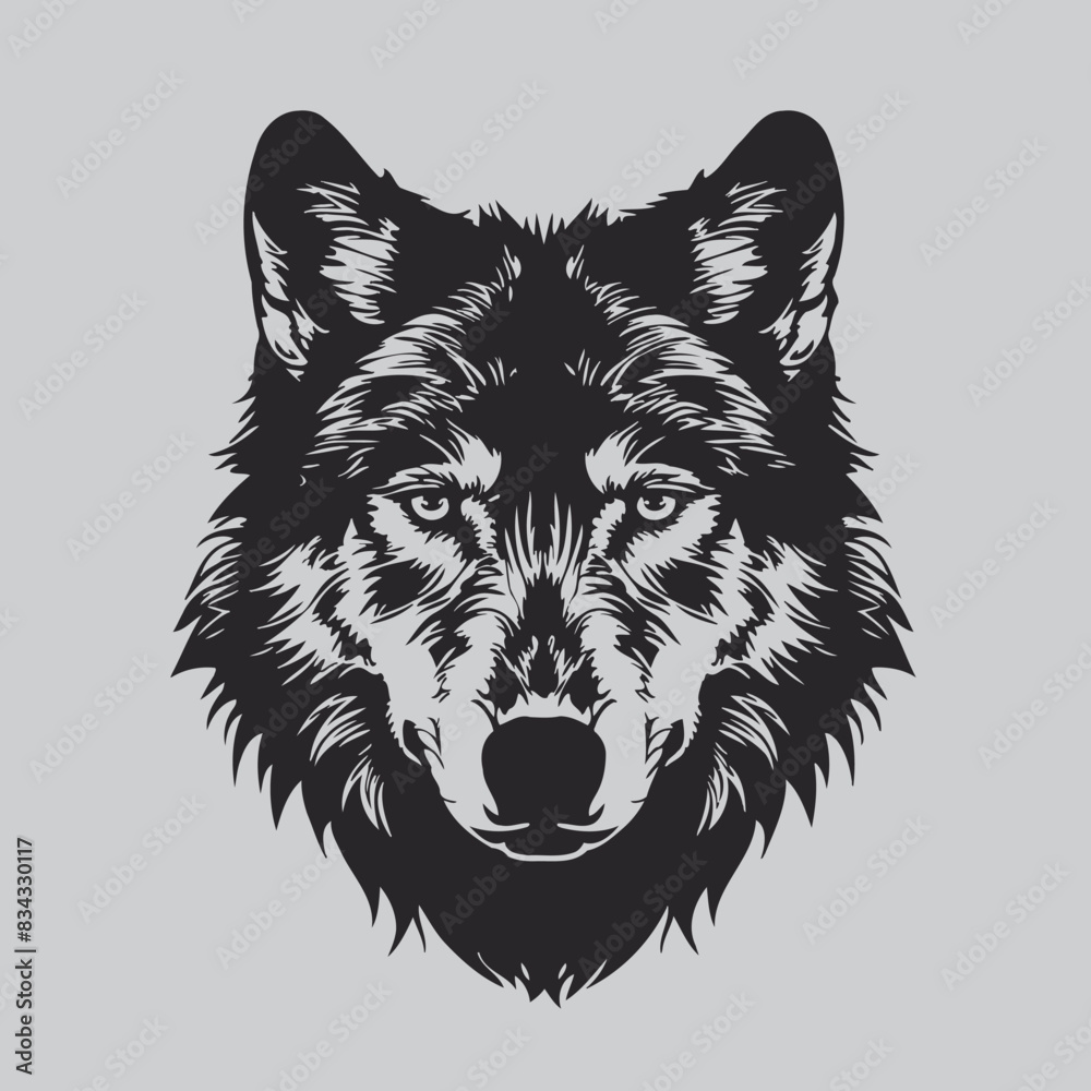 Fototapeta premium Wolf Vector Art Simple Shaped Vectorin Plain Background