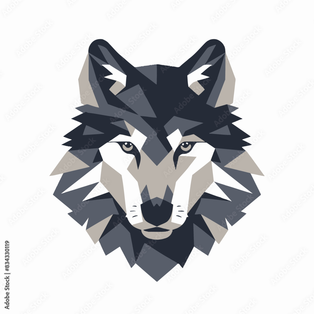 Fototapeta premium Wolf Flat Vector Art Simple Vector Icon Style Pattern