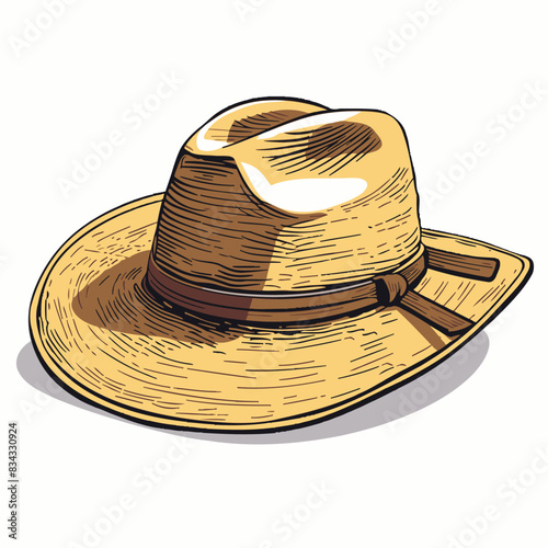 Travelers Hat Vector Illustration   Adventure, Explorer, Journey, Headwear, Icon