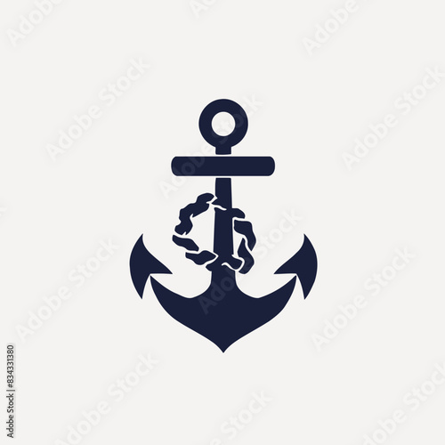 Anchor Logo Style Vector Illustration   Maritime, Nautical, Ship, Icon, Sailor photo