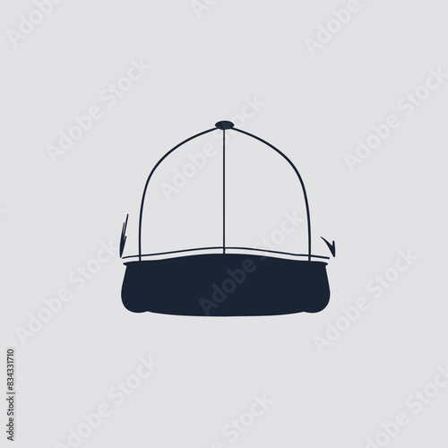 Baseball Cap Logo Vector Illustration   Sport, Hat, Headwear, Fashion, Icon