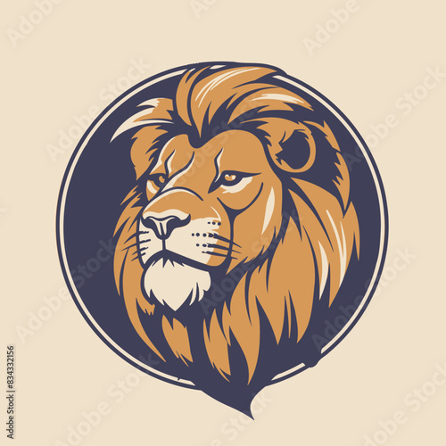 Brave Lion Vector Illustration   Courageous, Fierce, Wildlife, Animal, Icon