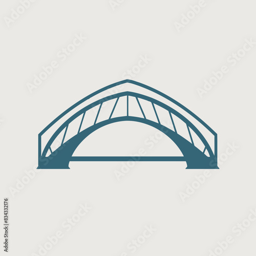 Bridge Logo Style Vector Illustration   Architecture, Structure, Connection, Urban, Icon