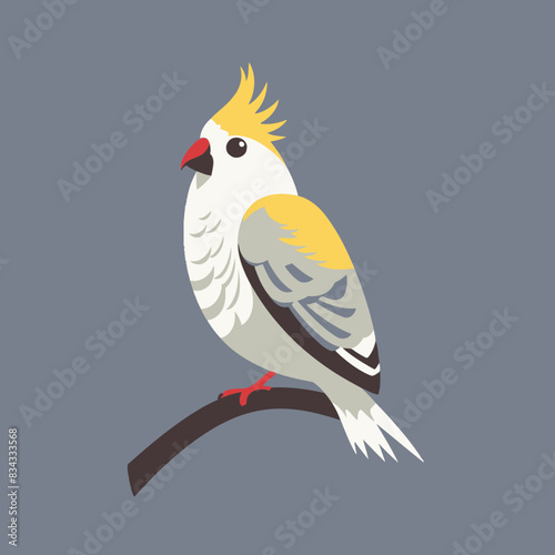 Cockatiel Flat Vector Art   Bird, Parrot, Pet, Animal, Icon