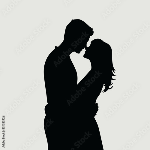 Couples Silhouette Icon in the Plain Background Love, Relationship, Romance, Icon, Together