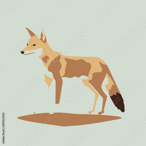 Coyote Flat Vector Art   Animal, Wild, Canine, Icon, Wildlife