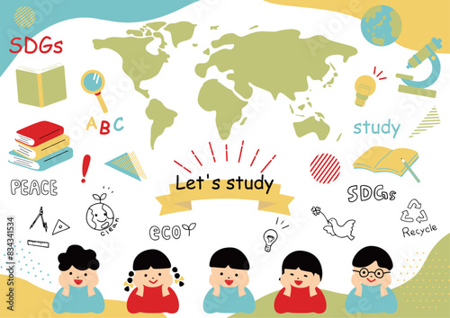勉強する子供達