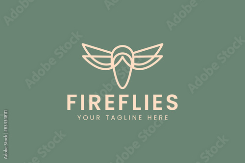 fireflies logo vector icon illustration